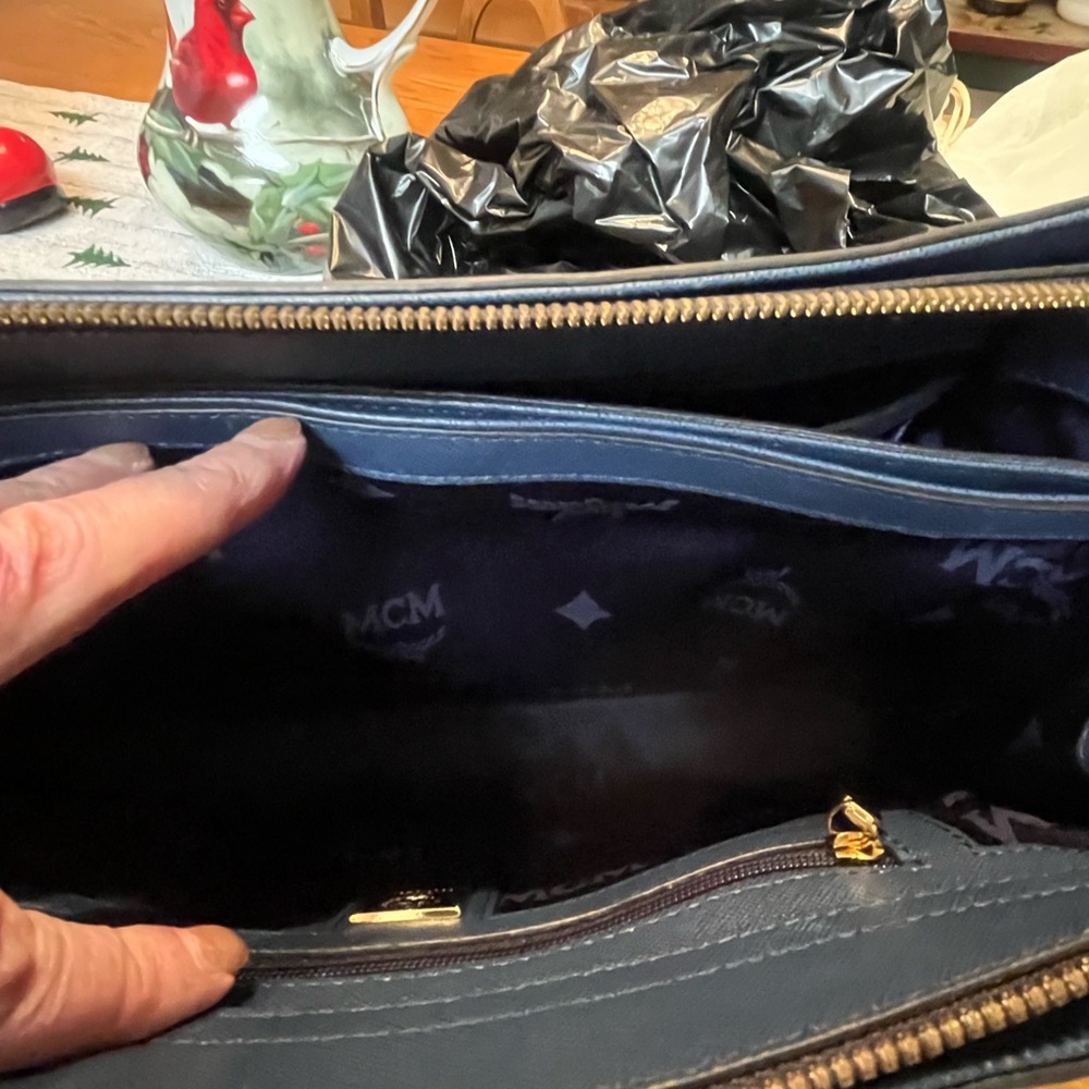 MCM Blue‎ Saffiano Leather 2 Way Bag - Picture 6 of 14